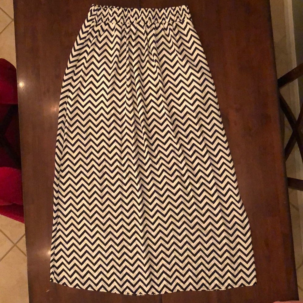 Black and White Chevron Evening Skirt